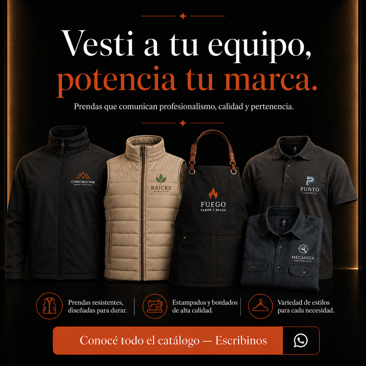 Pieza publicitaria Mouli — indumentaria de equipo